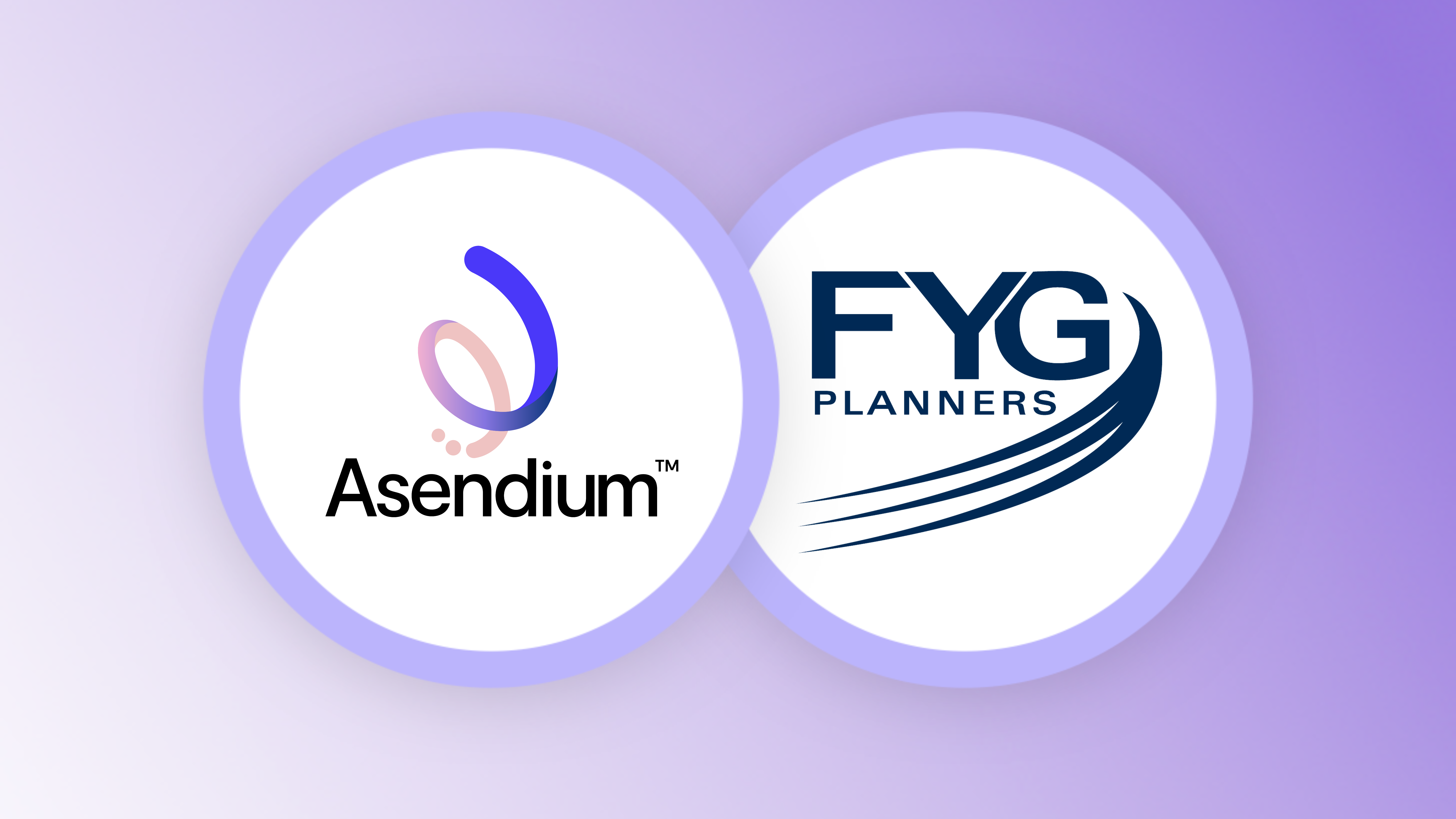 Graphic depicting both Asendium's and FYG Planner's logos side by side.