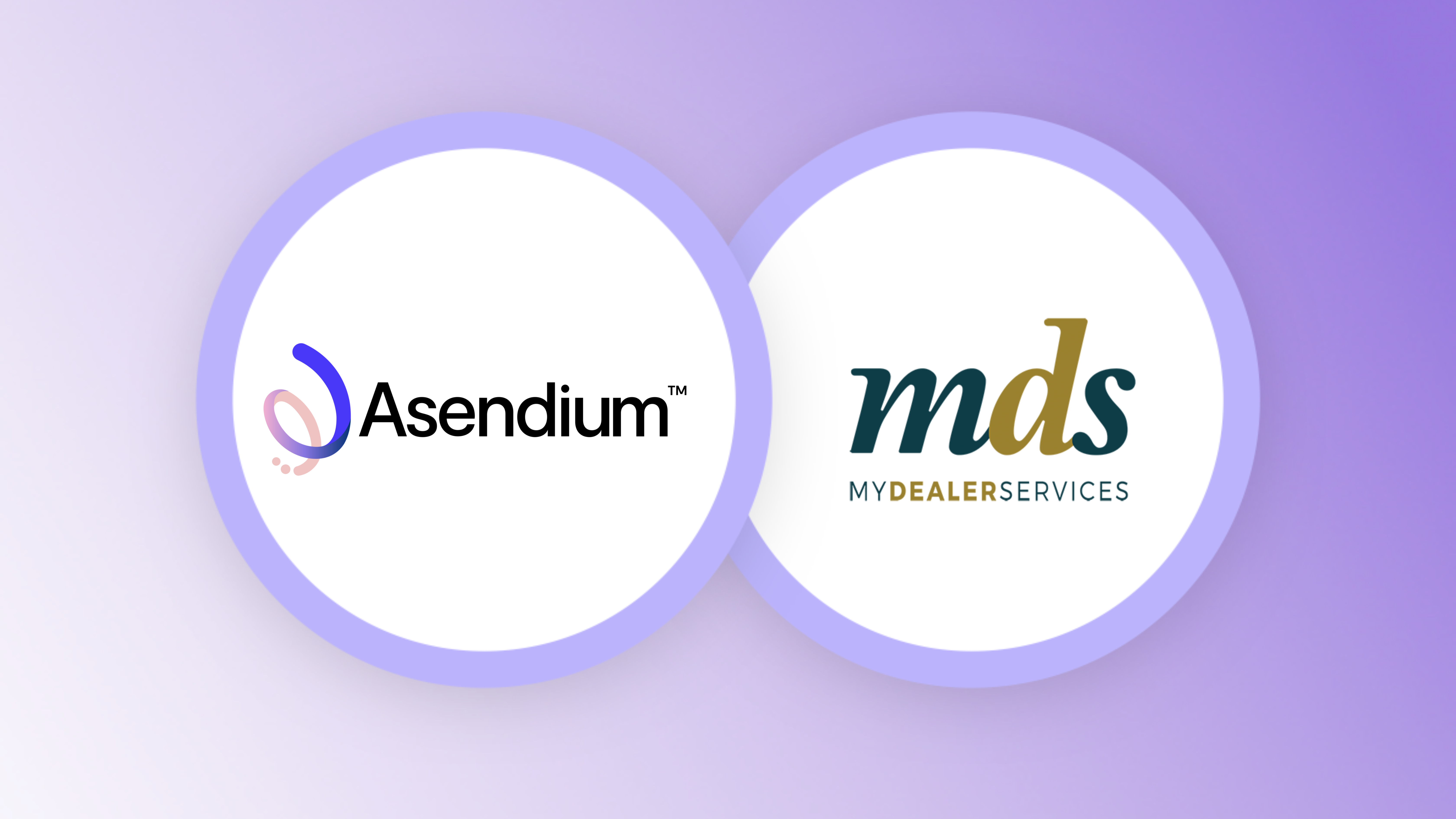 Graphic depicting both Asendium's and My Dealer Service's logos side by side.