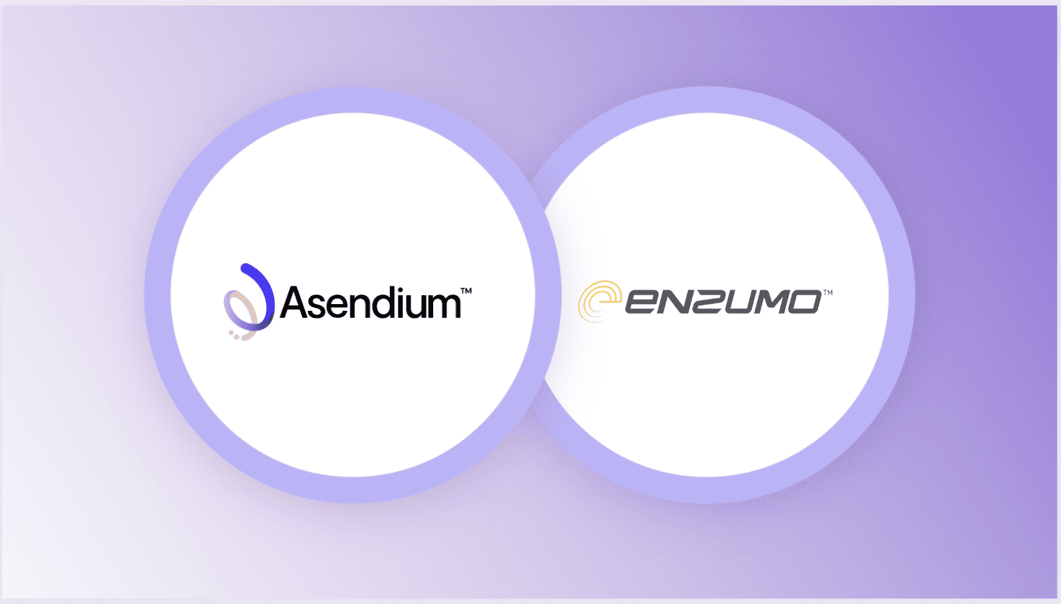 Graphic depicting both Asendium's and Enzumo's logos side by side.