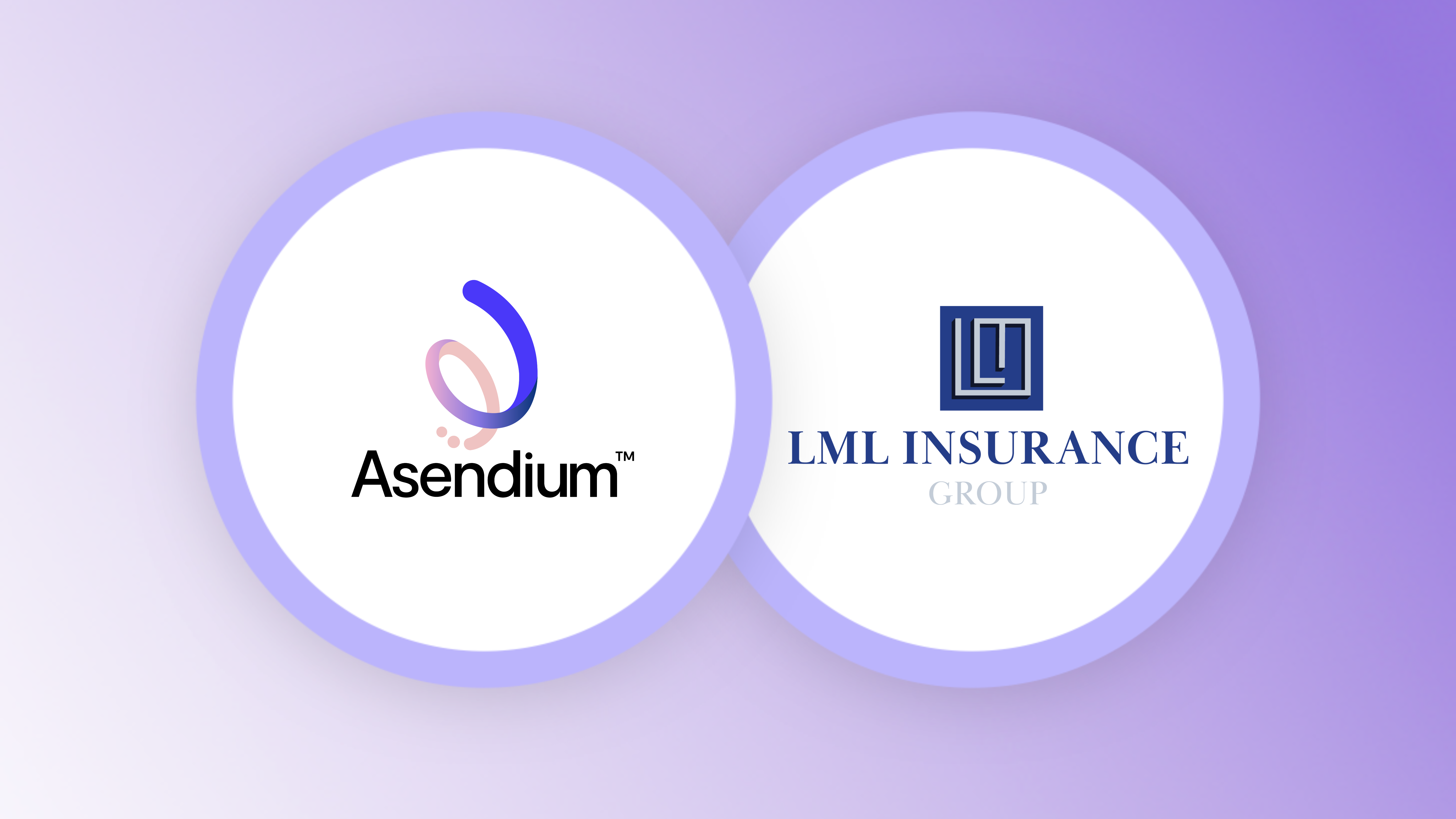 Graphic depicting both Asendium's and LML Insurance Group's logos side by side.